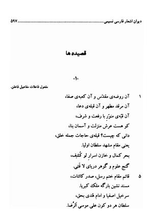 دیوان اشعار فارسی سید عماد الدین نسیمی به کوشش سید احسان شکر خدایی و نرگس سادات شکر خدایی - سید عماد الدین نسیمی - تصویر ۵۹۷