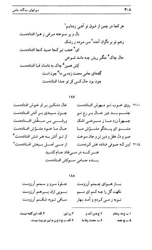 دیوان جامی ـ ج ۱ (فاتحة الشباب) - نور الدین عبدالرحمان جامی - تصویر ۳۰۸
