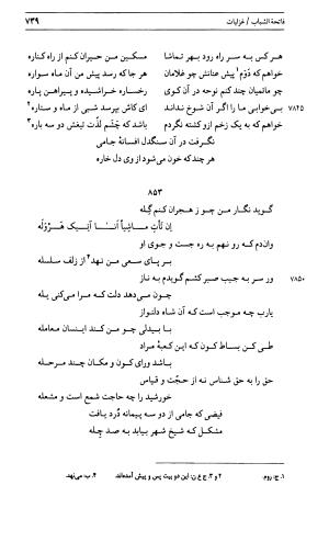 دیوان جامی ـ ج ۱ (فاتحة الشباب) - نور الدین عبدالرحمان جامی - تصویر ۷۳۹