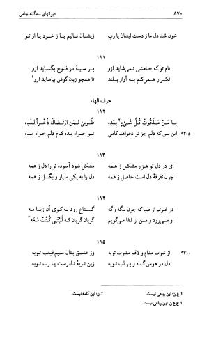 دیوان جامی ـ ج ۱ (فاتحة الشباب) - نور الدین عبدالرحمان جامی - تصویر ۸۷۰